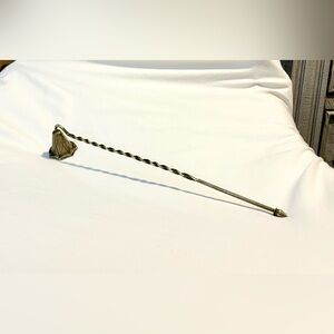 *VINTAGE* Solid Brass Candle Snuffer-Scalloped Bell & Twisted Handle~ 12" -China